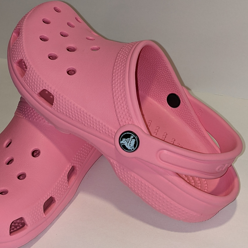 Coral Pink Crocs Clogs Shoes Girls 3